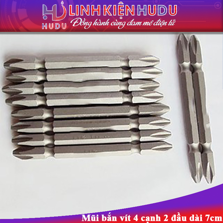 Mũi bắn vít 4 cạnh 2 đầu dài 7cm Mũi bắn vít 4 cạnh 2 đầu dài 7cm
