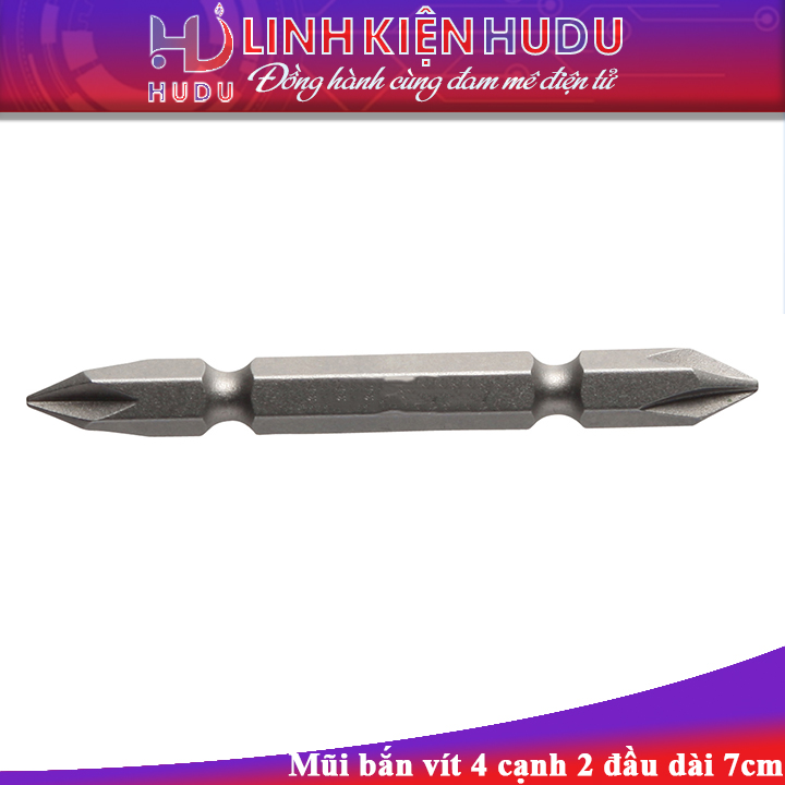 Mũi bắn vít 4 cạnh 2 đầu dài 7cm Mũi bắn vít 4 cạnh 2 đầu dài 7cm