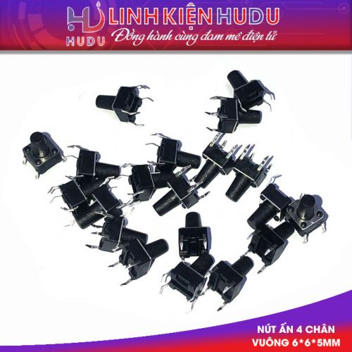 Nút ấn 4 chân vuông 6*6*5mm