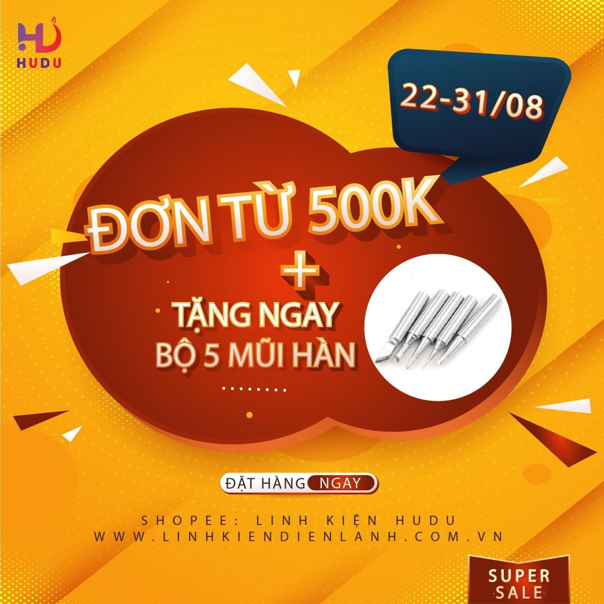 Tháng cô hồn giảm hết hồn big sale tại linh kiện điện tử Hudu