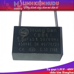Tụ quạt 1.5UF 450V chân kim HungSen