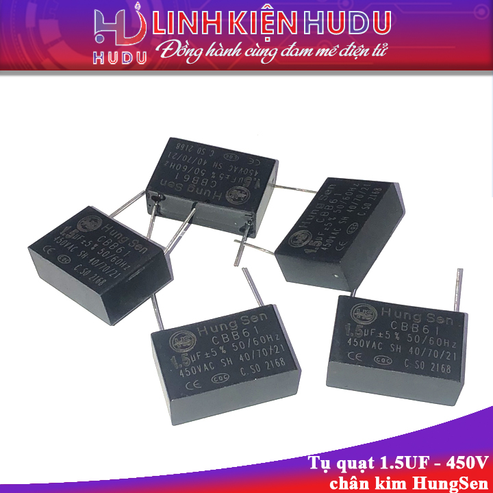 Tụ quạt 1.5UF 450V chân kim HungSen