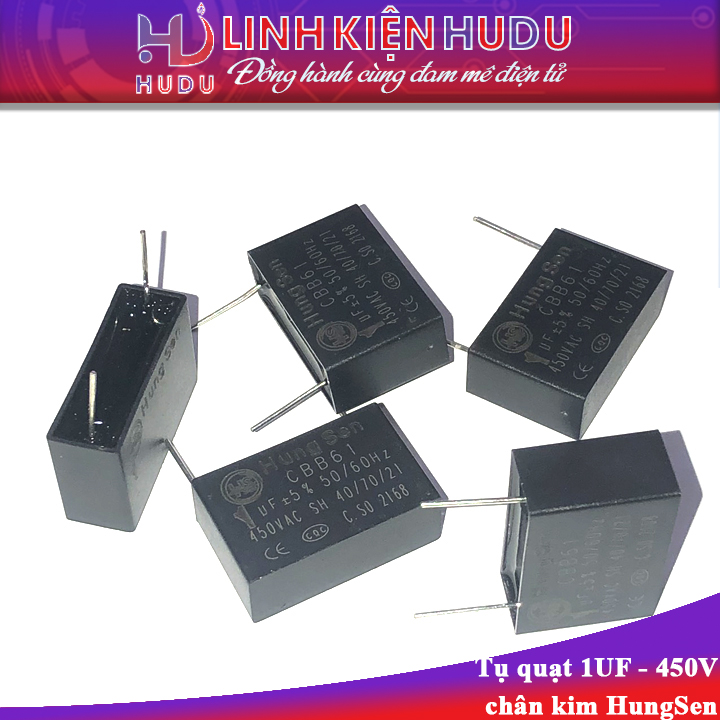 Tụ quạt 1UF 450V chân kim HungSen