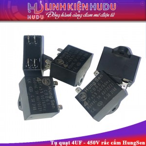 Tụ quạt 4UF 450V rắc cắm HungSen